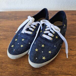 Daniel Green Vintage 90s Celestial Stars Embroidered Blue Denim Shoes Sneakers 8